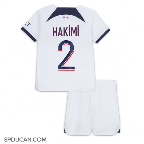 Dječji Nogometni Dres Paris Saint-Germain Achraf Hakimi #2 Gostujuci 2023-24 Kratak Rukav (+ Kratke hlače)